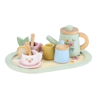 Čajový set dřevěný s květinovým potiskem