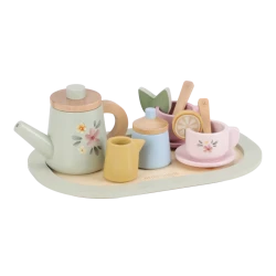 Čajový set dřevěný s květinovým potiskem Čajový set dřevěný s květinovým potiskem