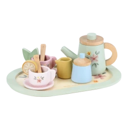 Čajový set dřevěný s květinovým potiskem Čajový set dřevěný s květinovým potiskem