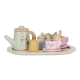 Čajový set dřevěný s květinovým potiskem