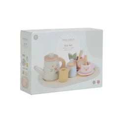 Čajový set dřevěný s květinovým potiskem