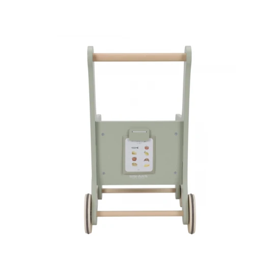 Dřevěný nákupní vozík Little Dutch s dřevěnými potravinami, látkovou taškou a kartonovými krabičkami pro děti