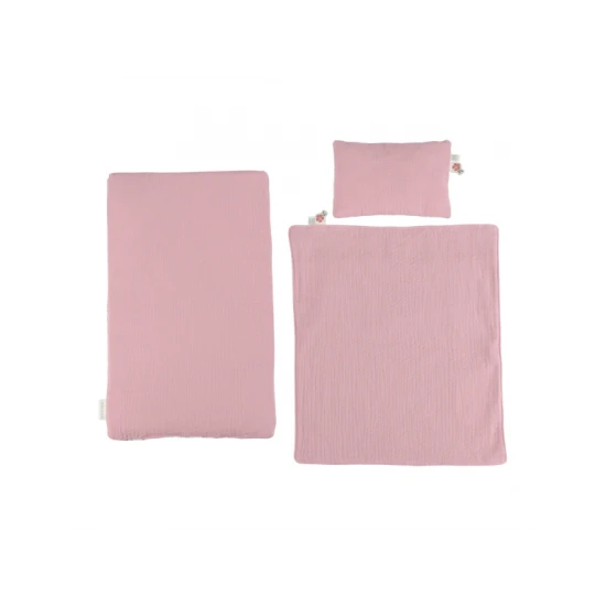 Postýlka pro panenky dřevěná s dekou Pink Postýlka pro panenky dřevěná s dekou Pink