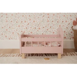 Postýlka pro panenky dřevěná s dekou Pink Postýlka pro panenky dřevěná s dekou Pink
