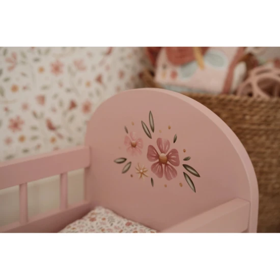 Postýlka pro panenky dřevěná s dekou Pink Postýlka pro panenky dřevěná s dekou Pink
