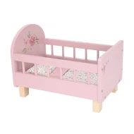 Postýlka pro panenky dřevěná s dekou Pink