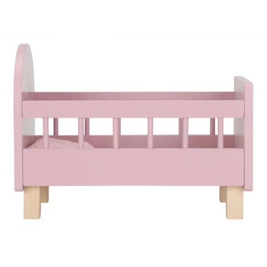 Postýlka pro panenky dřevěná s dekou Pink Postýlka pro panenky dřevěná s dekou Pink