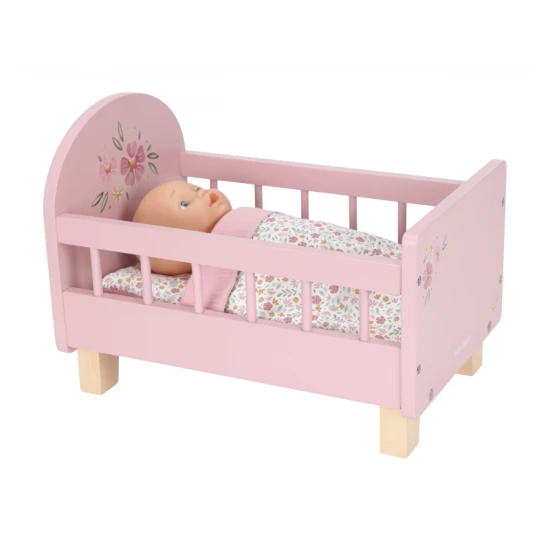 Postýlka pro panenky dřevěná s dekou Pink Postýlka pro panenky dřevěná s dekou Pink