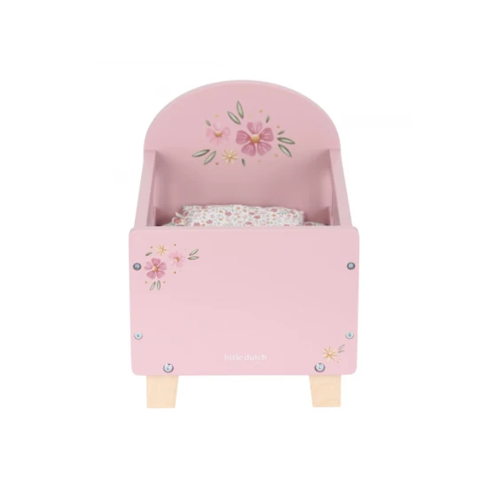 Postýlka pro panenky dřevěná s dekou Pink Postýlka pro panenky dřevěná s dekou Pink