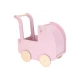 Kočárek pro panenky dřevěný s peřinkou Pink