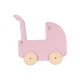 Kočárek pro panenky dřevěný s peřinkou Pink