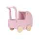 Kočárek pro panenky dřevěný s peřinkou Pink