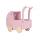 Kočárek pro panenky dřevěný s peřinkou Pink