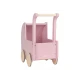 Kočárek pro panenky dřevěný s peřinkou Pink