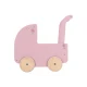 Kočárek pro panenky dřevěný s peřinkou Pink