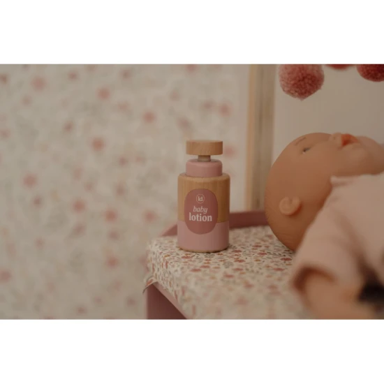 Dřevěný přebalovací pult Little Dutch Soft Flowers pro děti – stylová hračka pro péči o panenky s květinovým potiskem