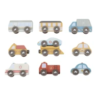 Sada dřevěných autíček