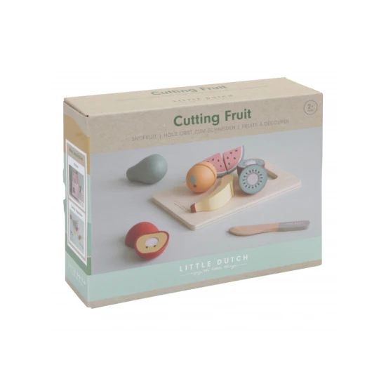 LITTLE DUTCH Krájení Ovoce na dřevěné desce Dřevěná sada na krájení ovoce od Little Dutch