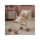 Kočárek Little Dutch Soft Flowers pro panenky s květinovým designem, bezpečnostním pásem a skládací konstrukcí pro děti