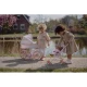Kočárek Little Dutch Soft Flowers pro panenky s květinovým designem, bezpečnostním pásem a skládací konstrukcí pro děti