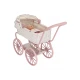 Kočárek pro panenky Little Dutch Soft Flowers s květinovým designem, skládací stříškou a měkkým matracem pro pohodlí panenky