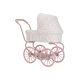 Kočárek pro panenky Little Dutch Soft Flowers s květinovým designem, skládací stříškou a měkkým matracem pro pohodlí panenky