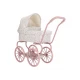 Kočárek pro panenky Little Dutch Soft Flowers s květinovým designem, skládací stříškou a měkkým matracem pro pohodlí panenky