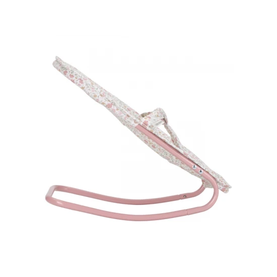 Houpací lehátko pro panenky Little Dutch Soft Flowers s květinovým designem, bezpečnostním pásem a měkkým polstrováním pro pohodlí panenky