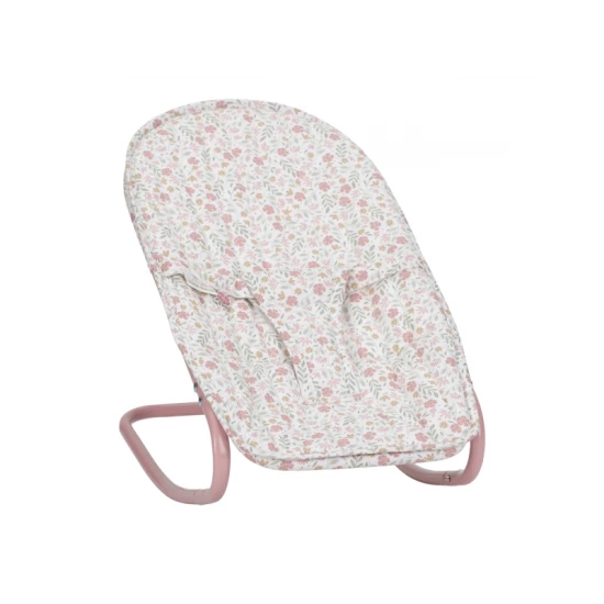 Houpací lehátko pro panenky Little Dutch Soft Flowers s květinovým designem, bezpečnostním pásem a měkkým polstrováním pro pohodlí panenky