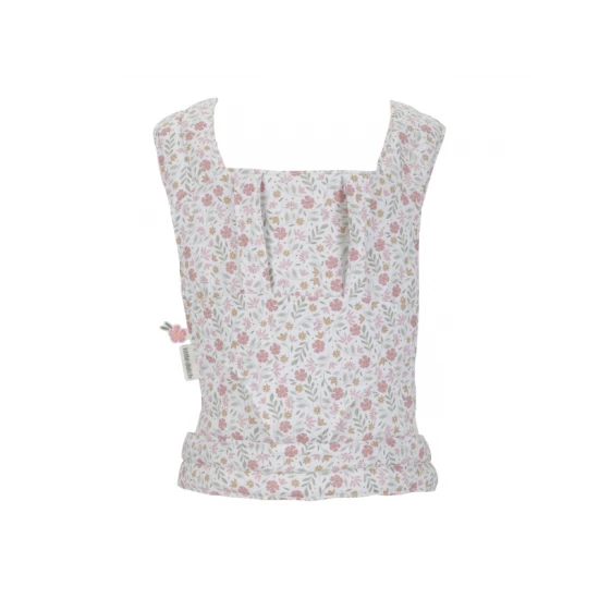 Nosítko pro panenky Little Dutch Soft Flowers s polstrovanými popruhy a květinovým designem, ideální pro děti, které se starají o své panenky.