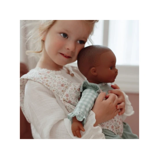 Nosítko pro panenky Little Dutch Soft Flowers s polstrovanými popruhy a květinovým designem, ideální pro děti, které se starají o své panenky.