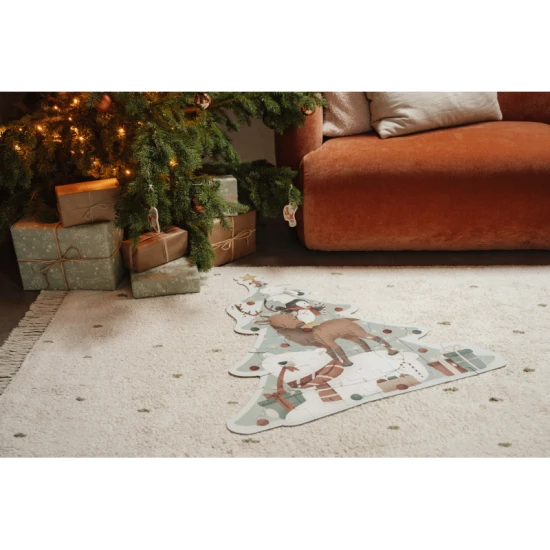 Vánoční puzzle XL Little Dutch, složený vánoční stromek se sobem a zajíčkem
