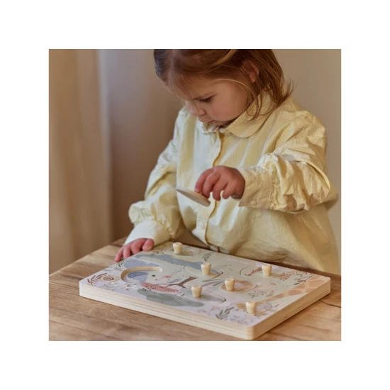 LITTLE DUTCH Vkládací puzzle se zvukem Safari Friends