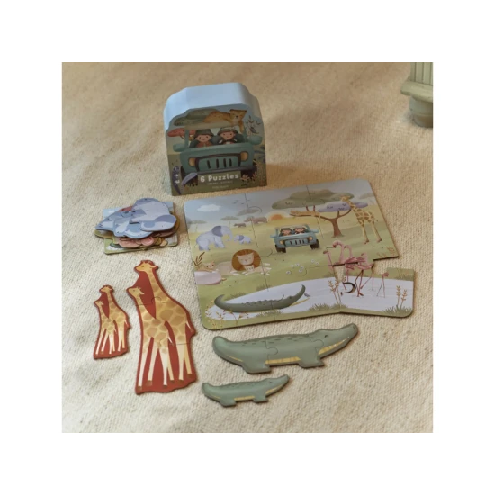 LITTLE DUTCH Puzzle 6v1 Safari Friends