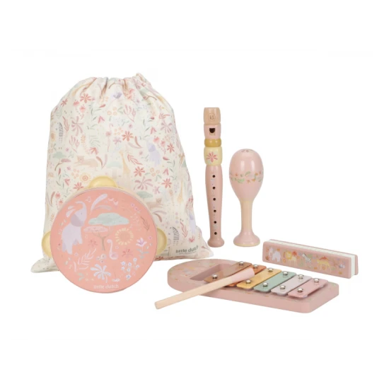 Little Dutch Sada hudebních nástrojů Pink Safari Friends 7474LD