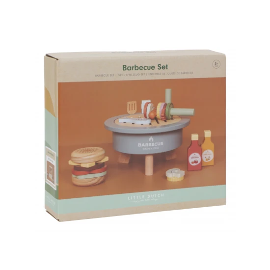 LITTLE DUTCH Barbecue sada dřevěná Kompletní grilovací sada pro malé šéfkuchaře.
