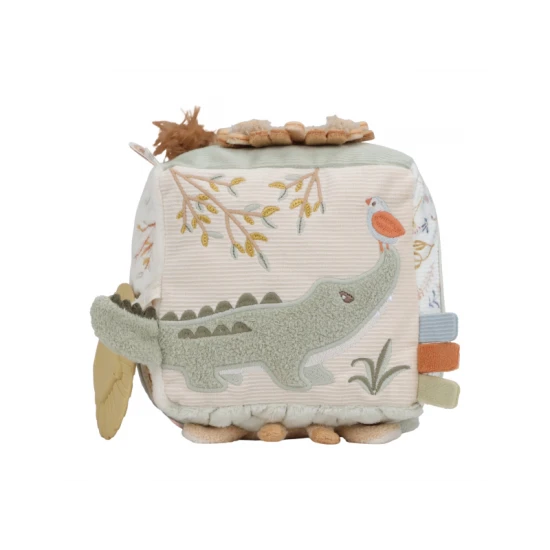 Little Dutch Kostka textilní s aktivitami Safari Friends 8309LD