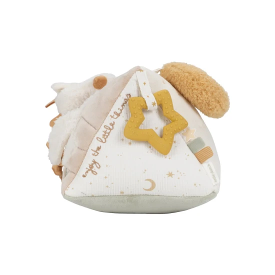 Tříhranný polštářek s aktivitami Newborn Naturals od Little Dutch