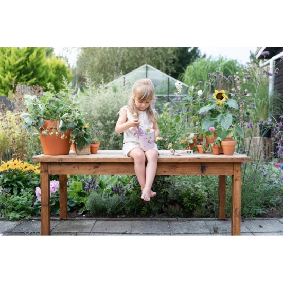 Dětská sada zahradního nářadí Fairy Garden s dřevěnými rukojeťmi a jemným potiskem