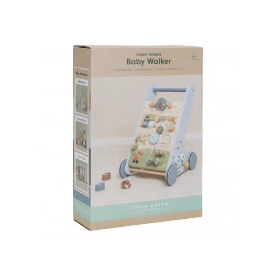 LITTLE DUTCH Dětské chodítko Forest Friends Dětské chodítko Forest Friends - dřevěné chodítko pro děti
