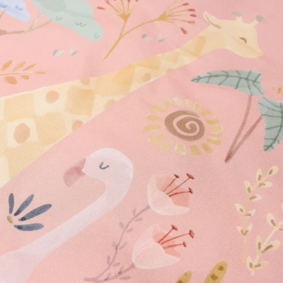 Povlečení 140x100 a 40x60 cm Pink Blooming Safari – Little Dutch TE10356047LD