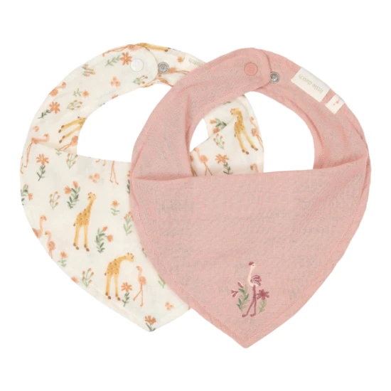 Podbradník bandana 2 ks Pink Blooming Safari – Little Dutch TE50156047LD