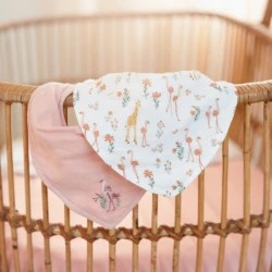 Podbradník bandana 2 ks Pink Blooming Safari