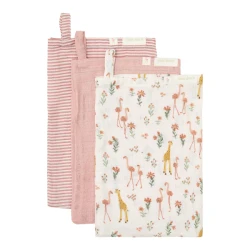Žínky 3 ks Pink Blooming Safari