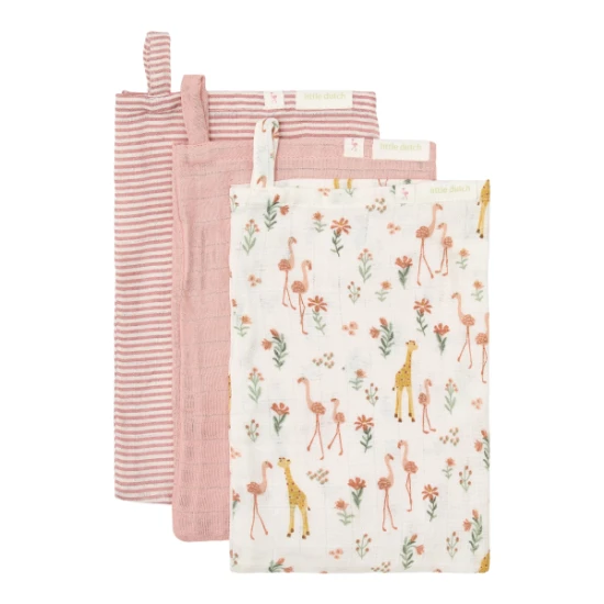 Žínky 3 ks Pink Blooming Safari Žínky 3 ks Pink Blooming Safari – Little Dutch TE50556047LD