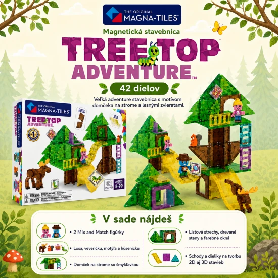 Magnetická stavebnice Treetop Adventure 42 dílků