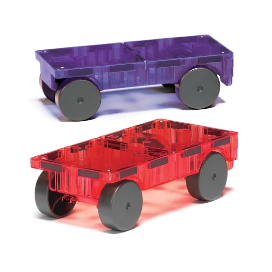 MAGNA-TILES Magnetická stavebnice Cars 2 dílná Purple/red Stavebnice Cars 2 rozvíjí představivost a jemnou motoriku.