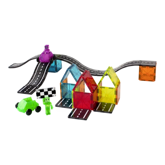 Magnetická stavebnice Downhill Duo 40 dílů. Skvělý dárek pro děti, které milují auta.