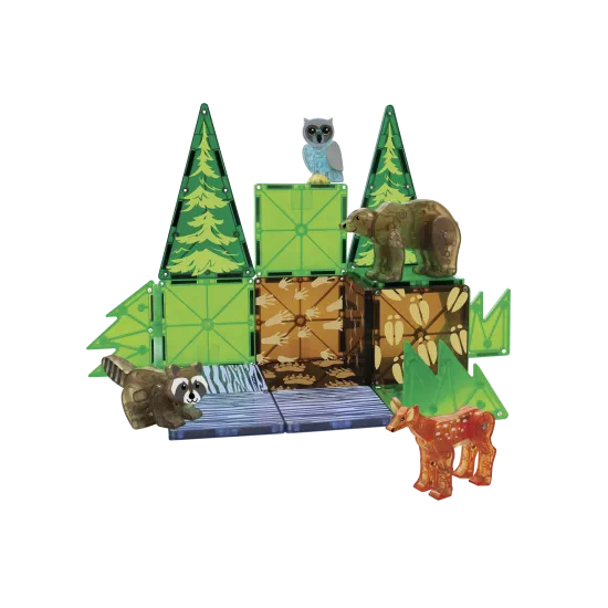 MAGNA-TILES Magnetická stavebnice Forest 25 dílů Magnetická stavebnice s figurkami lesních zvířátek.