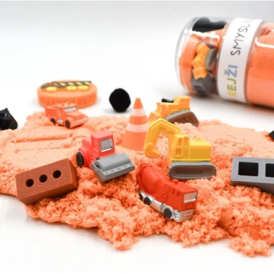 Smyslína Na staveništi s Kineťáčkem – hra s kinetickým pískem a bagry